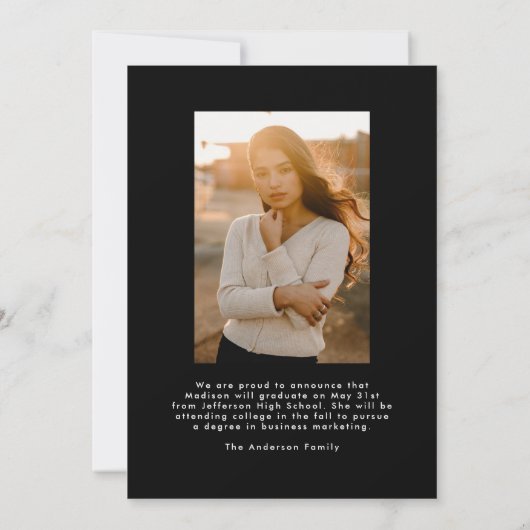 手書きスクリプト2写真の卒業 案内状 (裏面)