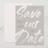 手書きスクリプト・エディタブルカラー・Save the Date 招待状 (正面/裏面)