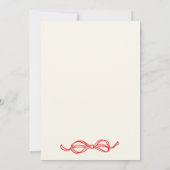 手書きスクリプト コケット ボウ バースデーパーティー 招待状 (裏面)