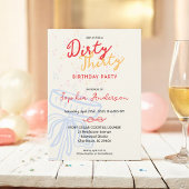 手書きスクリプト コケット ボウ バースデーパーティー 招待状