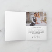 手書きスクリプト スイートラブ ハート ウェディング フォト サンキューカード (内部)