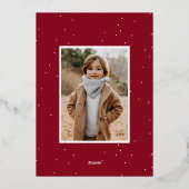 手書きスクリプト メリークリスマス 2 写真入り 箔シーズンカード (裏面)