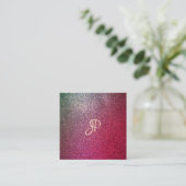 手書きスクリプト モダン エリート グリッター テンプレート スクエア名刺 (スタンド正面)