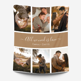 手書きスクリプト（名前は6-Photo） フリースブランケット