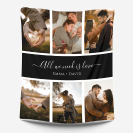 手書きスクリプト（名前は6-Photo） フリースブランケット