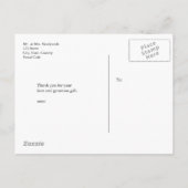 手書きスクリプト 結婚式 感謝の手紙 案内ポストカード (裏面)