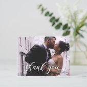 手書きスクリプト 結婚式 感謝カード 案内ポストカード (スタンド正面)