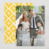 手書きスクリプト 縦 結婚式 お礼状 サンキューカード (正面/裏面)