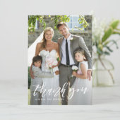 手書きスクリプト 縦 結婚式 お礼 サンキューカード (スタンド正面)