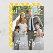 手書きスクリプト 縦 結婚式 お礼 サンキューカード (正面/裏面)