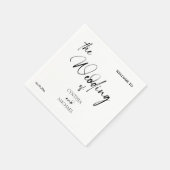 手書きスクリプト「Welcome to our 結婚's」 スタンダードカクテルナプキン (角)