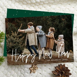 手書きスクリプトHappy New Year写真 シーズンカード