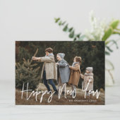 手書きスクリプトHappy New Year写真 シーズンカード (スタンド正面)