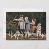 手書きスクリプトHappy New Year写真 シーズンカード (正面)