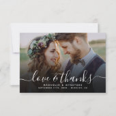 手書きスクリプトQRコー結婚ドの写真 サンキューカード (正面)