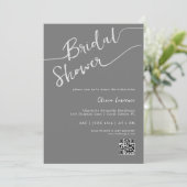 手書きスクリプトQRブライダルシャワー招待状 招待状 (スタンド正面)