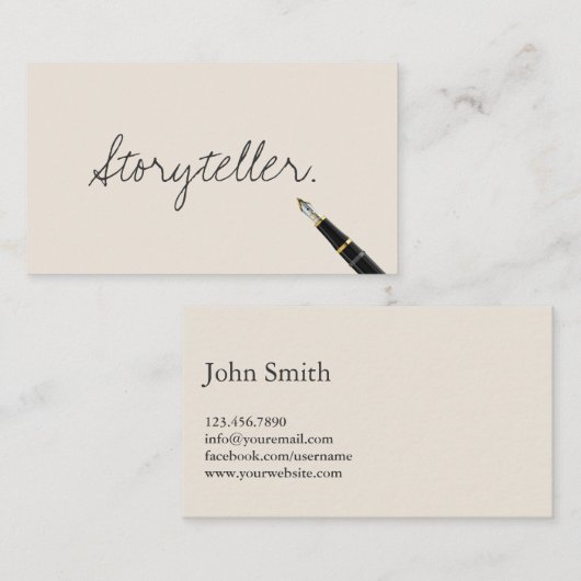 手書きスクリプトStoryteller名刺 名刺 (正面/裏面)