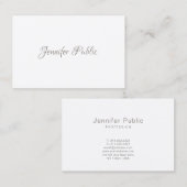 手書きスクリプモダントのミニマルエレガントリスト 名刺 (正面/裏面)