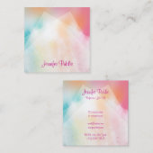 手書きスクリプモダントカラフル抽象芸術 スクエア名刺 (正面/裏面)