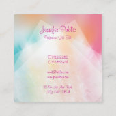 手書きスクリプモダントカラフル抽象芸術 スクエア名刺 (裏面)