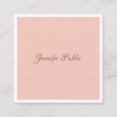 手書きスクリプモダントシンプルテンプレートエレガント スクエア名刺 (正面)