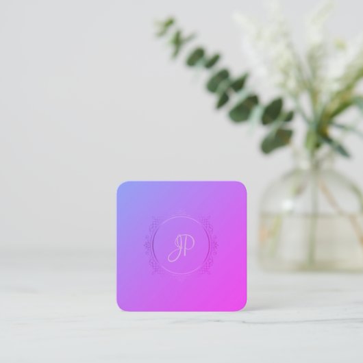 手書きスクリプモダントテンプレートエリートデザイン スクエア名刺 (スタンド正面)