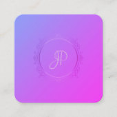 手書きスクリプモダントテンプレートエリートデザイン スクエア名刺 (正面)