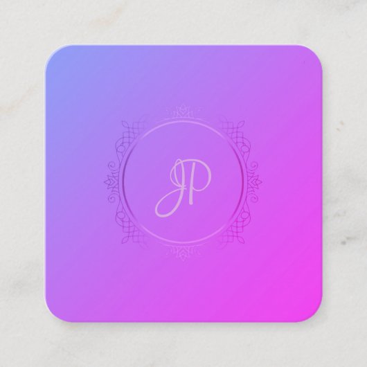 手書きスクリプモダントテンプレートエリートデザイン スクエア名刺 (正面)