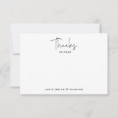 手書きスクリプ感謝していトの多くの白黒 ノートカード (正面)