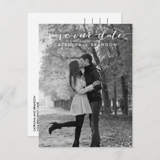 手書きスクリプ救ト写真はがき 案内ポストカード (正面/裏面)