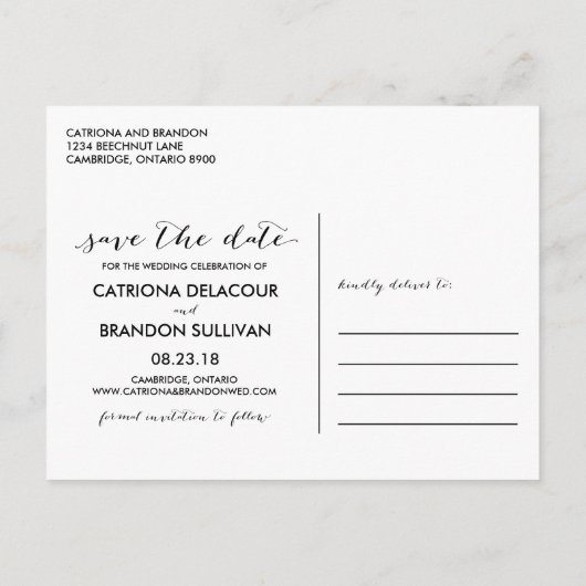 手書きスクリプ救ト写真はがき 案内ポストカード (裏面)