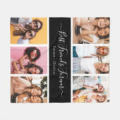 手書きスクリプ最高のトフレンドと名前6-Photo フリースブランケット (正面(横))