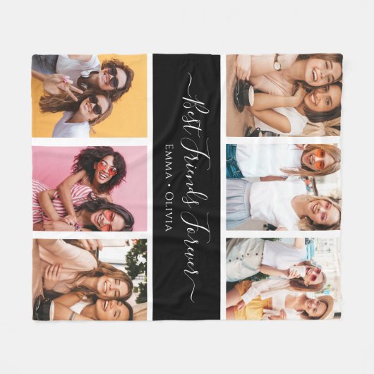 手書きスクリプ最高のトフレンドと名前6-Photo フリースブランケット (正面(横))