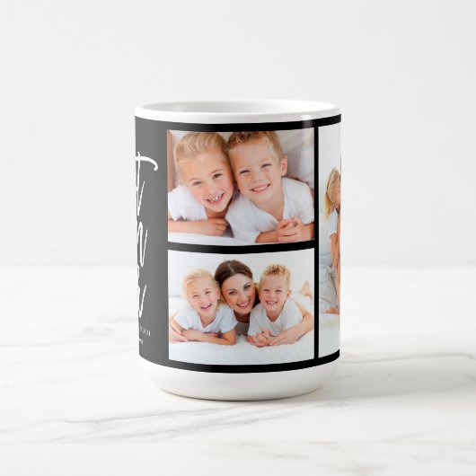 手書きスクリプ最高のトママエバーフォトコラージュ コーヒーマグカップ (中央)