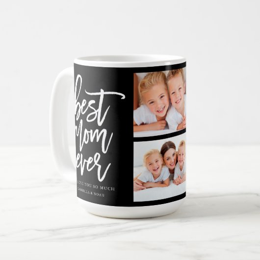 手書きスクリプ最高のトママエバーフォトコラージュ コーヒーマグカップ (正面左)
