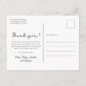 手書きスクリプ生まれたばかりのトベビー写真ありがとう ポストカード (裏面)