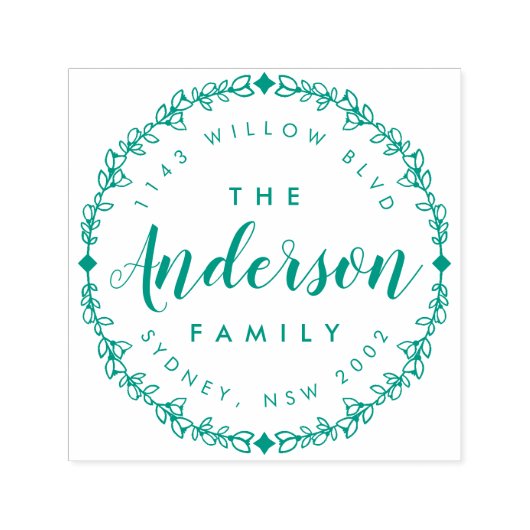 手書きスクリプ素朴トファミリ差出人住所 セルフインキングスタンプ (デザイン)