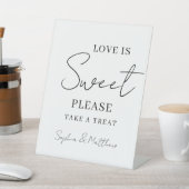 手書きスクリプ結婚トのデザートテーブル 台座サイン (インサイチュ)