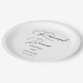 手書きスクリプ結婚トのリハーサルディナー ペーパープレート (アングル)