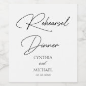 手書きスクリプ結婚トのリハーサルディナー ワインラベル (シングルラベル)