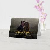 手書きスクリプ結婚トの写真ありがとう金ゴールド 箔グリーティングカード (蘭)