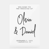 手書きスクリプ結婚トの歓迎 アクリルサイン (正面)