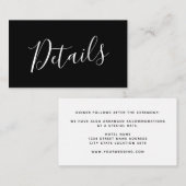 手書きスクリプ結婚トの詳細黒 エンクロージャーカード (正面/裏面)