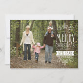 手書きスケッチバナー休日フォトグリーティングカード シーズンカード (正面)