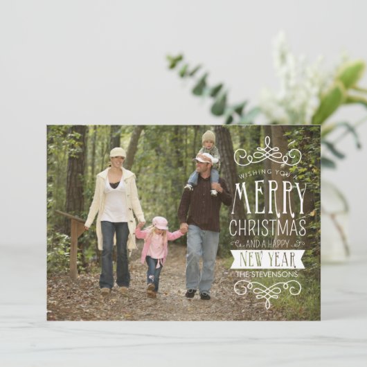 手書きスケッチバナー休日フォトグリーティングカード シーズンカード (スタンド正面)