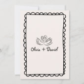 手書きスケッチファンキーの結婚手書き 招待状 (裏面)