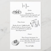 手書きスケッチブライダルシャワーのタイムラインメニュー (裏面)