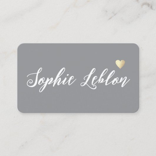 手書きスケッチ名(ハートグレー) 名刺 (正面)