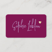 手書きスケッチ名(ハートワインカラー) 名刺 (正面)