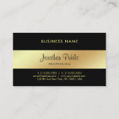 手書きスタイリッシュスクリプトグラモールブラック金ゴールドルクセ 名刺 (裏面)